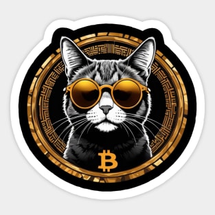 Bitcoin Sunglasses Cat Sticker